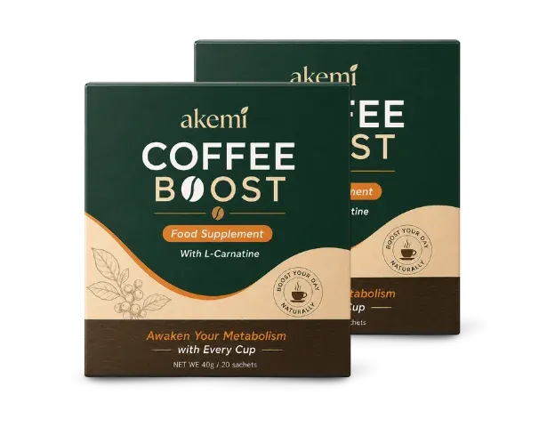 2 Boxes of Akemi Coffee Boost, 40 sachets, most popular package
